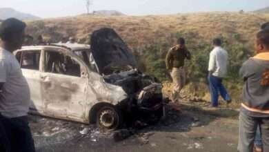 भाडळे येथील बोधेवाडी घाटात जळलेल्या गाडीसह पुरुषाचा खून? मृतदेह आढळला