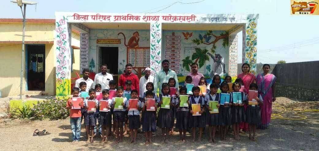 वनगळी पारेकर वस्ती जि.प.शाळेत शैक्षणिक साहित्य वाटप