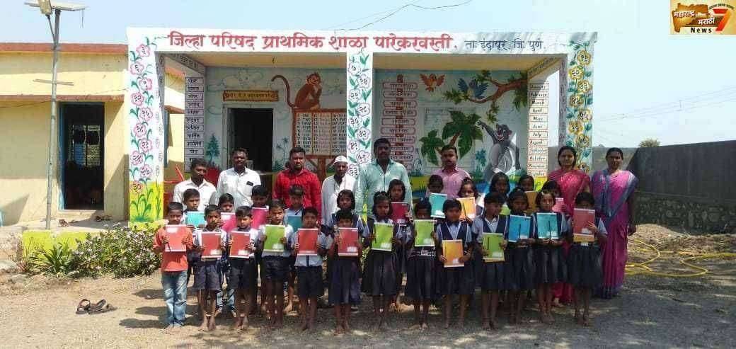 वनगळी पारेकर वस्ती जि.प.शाळेत शैक्षणिक साहित्य वाटप