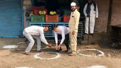 कोरोना व्हायरस निमित्त बोदवड मध्ये सोशल डिस्टन्सचा अभिनव उपक्रम