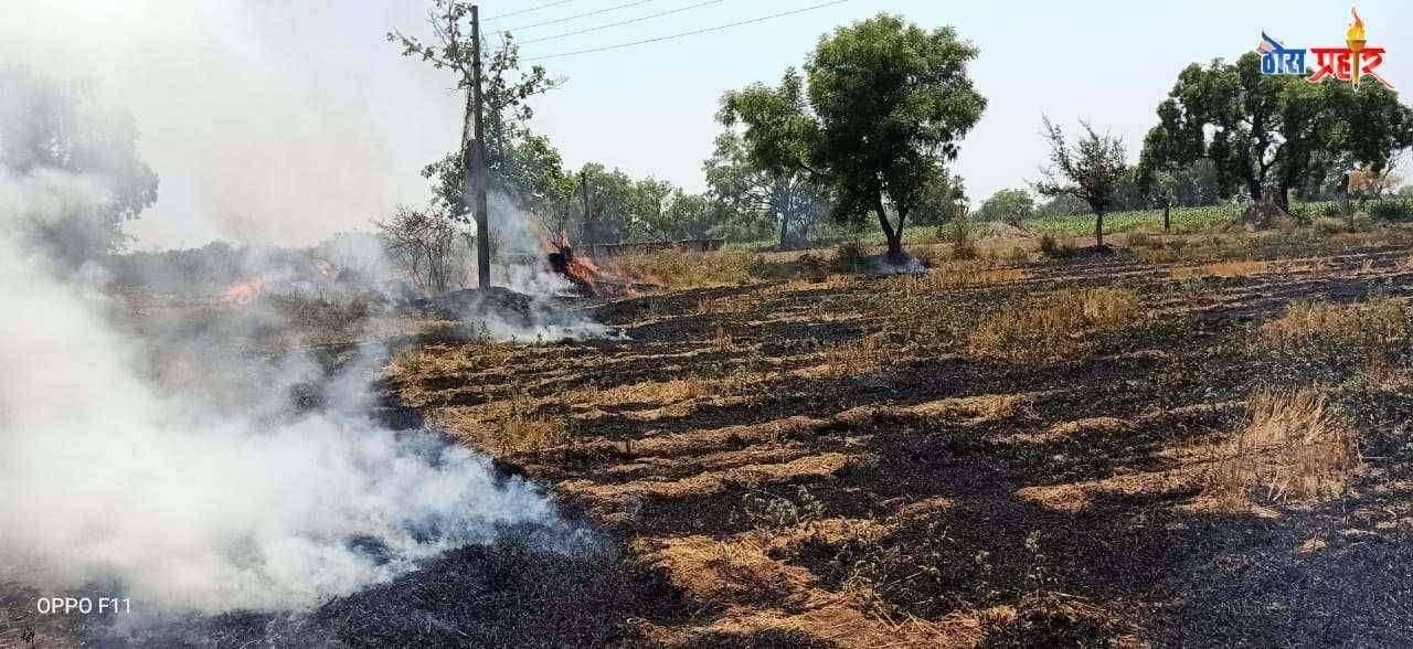 शिरुड शेतशिवारात शॉट सर्किट संपूर्ण शेताने घेतला पेट कुठलीही जीवित हानी नाही.