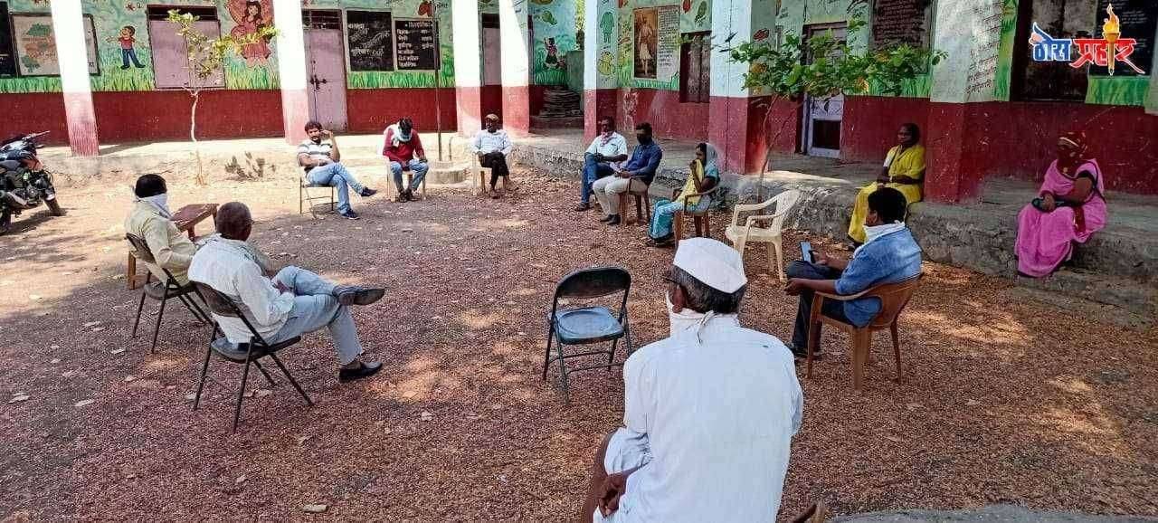 ब्राम्हणशेवगे येथे कोरोना संसर्ग जनजागृती समिती ची बैठक संपन्न