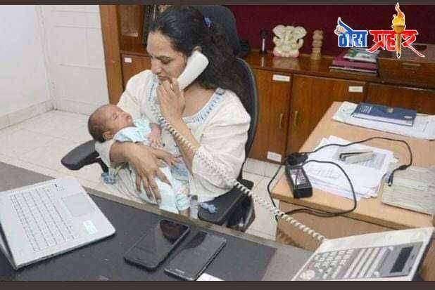 कोरोना संकटाच्या या काळात आंध्रप्रदेशच्या विशाखापट्टणममध्ये महापालिका आयुक्त एक महिन्याच्या बाळासह कामावर रुजू