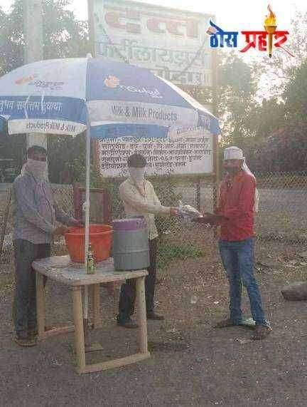 मोठा वाघोदा दत्त फर्टिलायझर देतयं पायी वाटसरूंना आधार