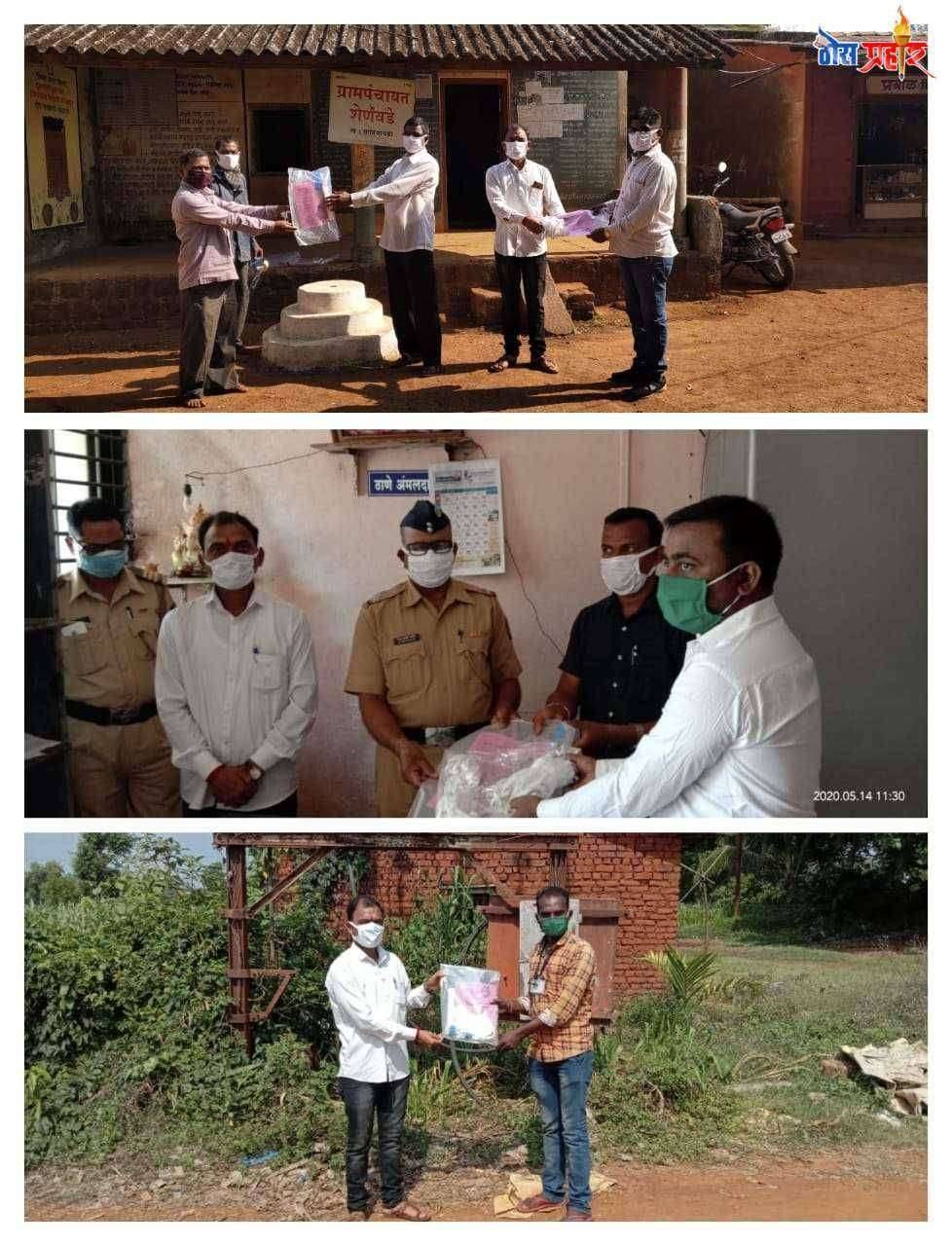 राष्ट्रवादी काँग्रेस पक्षाकडून मास्क चे वाटप -