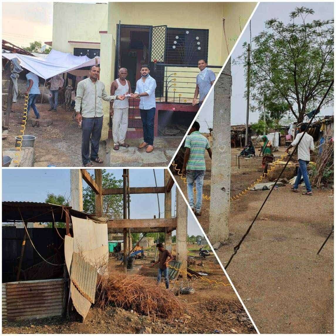 मंगरूळ येथे निर्जंतुक फवारणी करून आर्सेनिक अल्बम गोळ्याचे वाटप