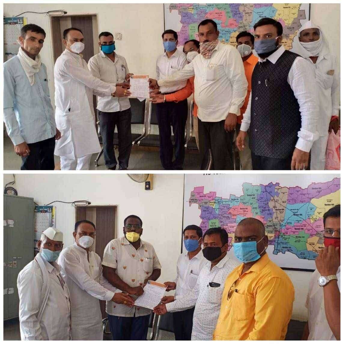 नियमित कर्जफेड करणाऱ्या शेतकऱ्यांना पीक कर्ज द्या, भाजपा च्या वतीने येवला तहसीलदार रोहिदास वारुळे यांच्याकडे निवेदनद्वारे मागणी.