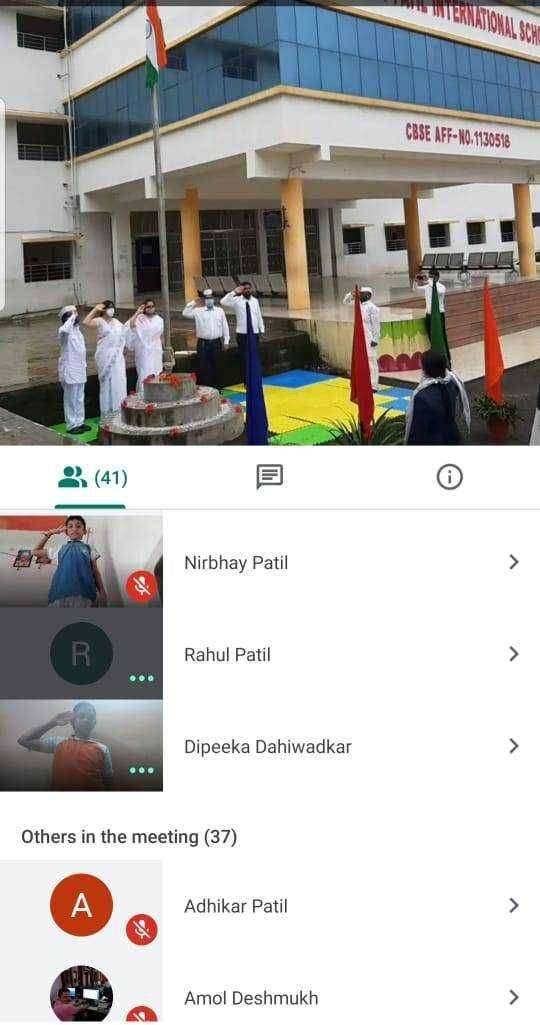 ऍड.ललिता पाटील इंटरनॅशनल स्कुल येथे ध्वजारोहन संपन्न...! विद्यार्थ्यांनी नोंदविला ऑनलाईन सहभाग...!