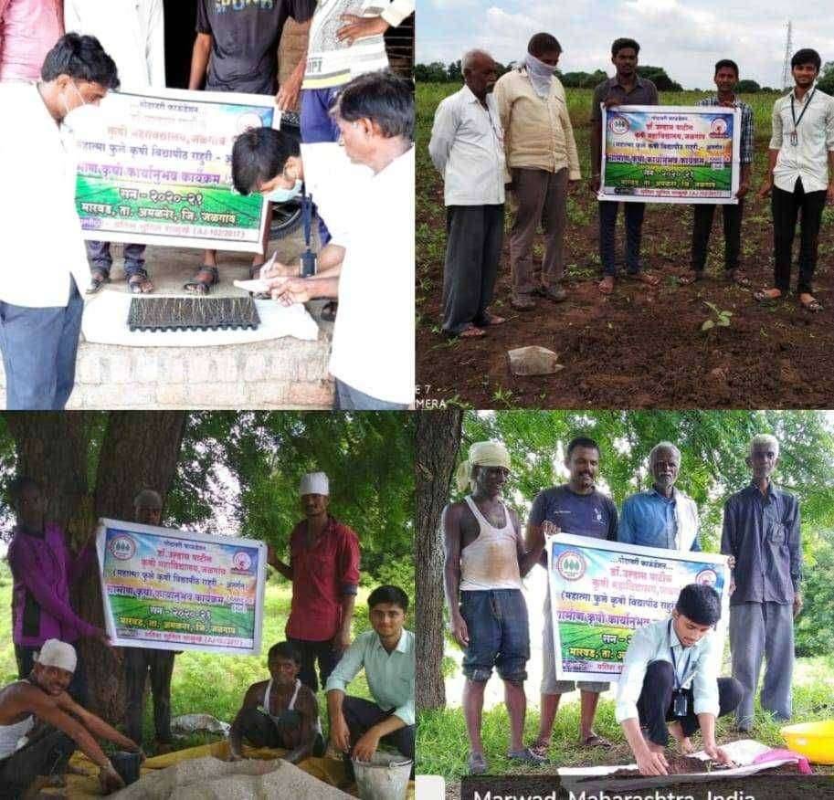 कृषिदुताचे प्रात्यक्षिकातून बांधावर शेतकऱ्यांना मार्गदर्शन… ग्रामीण कृषी जागृकता कार्यानुभव कार्यक्रमाद्वारे बांधावर दाखवली प्रात्यक्षिके..