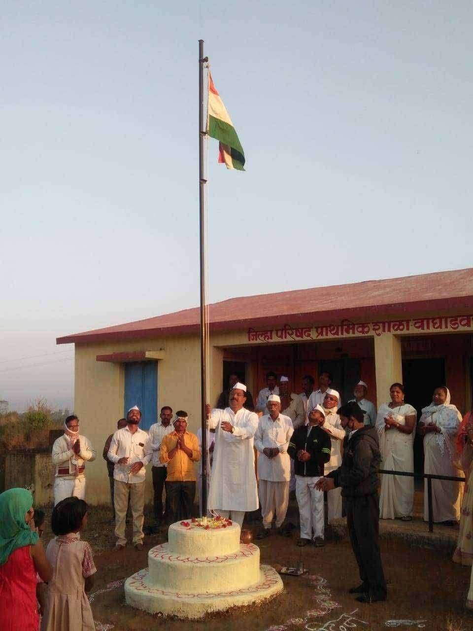 जिल्हा परिषद प्राथमिक शाळा वाघाड वस्ती येथे प्रजासत्ताक दिन उत्साहात साजरा..
