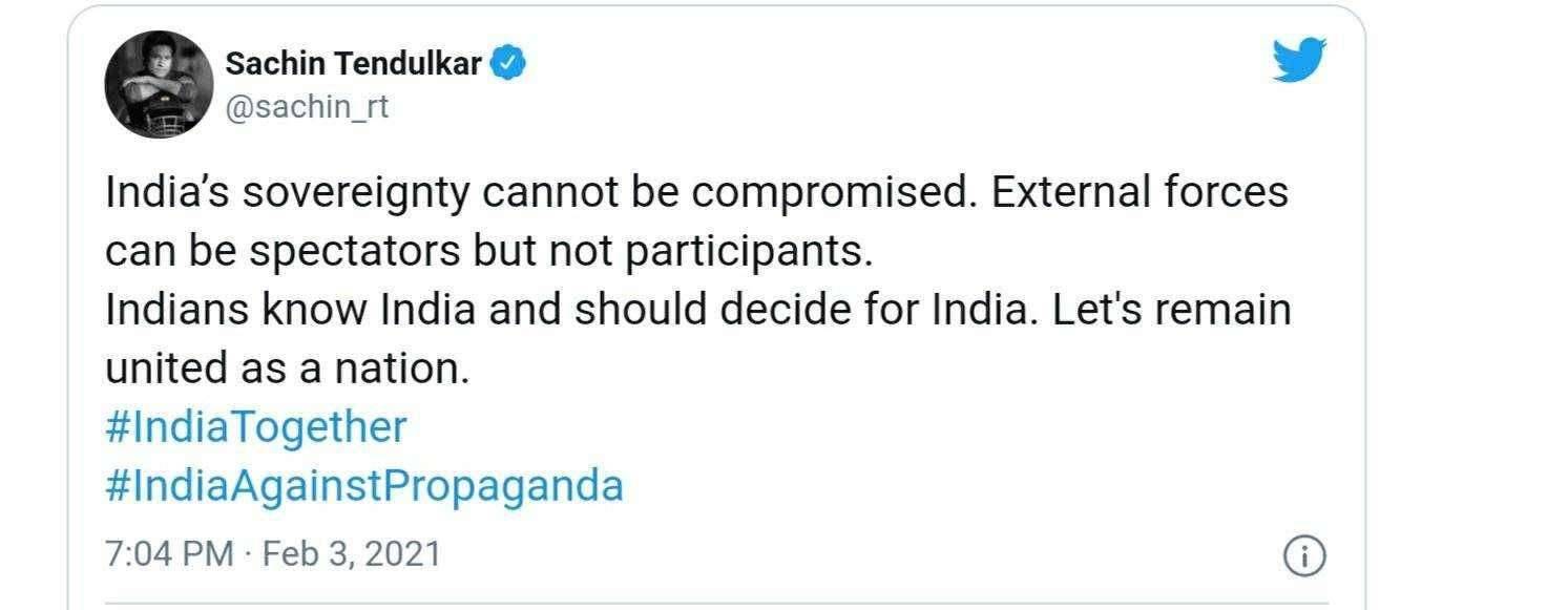 ?Big Breaking..70 दिवसांत शेतकरी दिसले नाहीत..परदेशी हितचिंतक रेहाना दिसताच क्रिकेट आणि बॉलिवूड चे उंदीर बिळातून बाहेर...!कोण रे हा सचिन..!अन्न च खातो ना..!