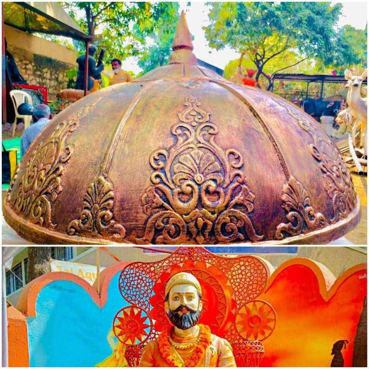 नविन नाशिक येथे छत्रपती शिवाजी महाराजांच्या पुतळ्यास नगरसेवक तिदमे यांच्याकडून शिवछत्र अर्पण