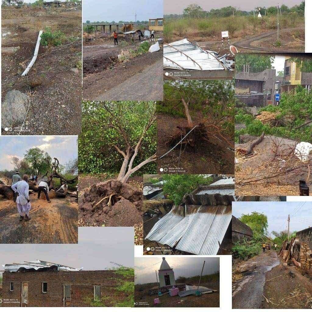 अवकाळी पावसाने व वार्याच्या जोरदार सोसाट्याने चक्रिवादळा मुळे महाळपुर सिरसोदे बहादरपुर तसेच आजुबांचे गांवाचे खुप सारे नुकसान,,,,