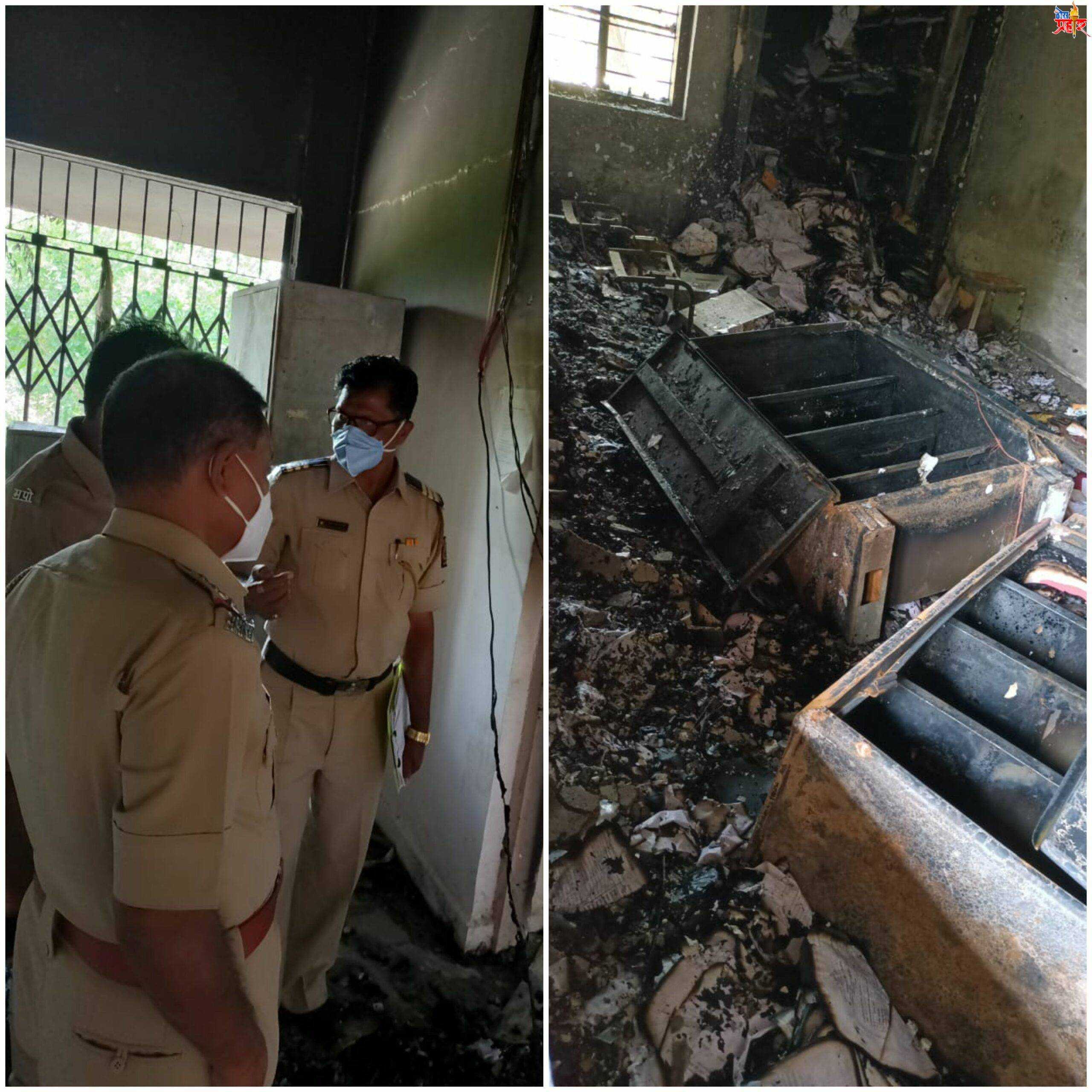 मंठा पंचायत समितीच्या एमआरईजीएस विभागाला लागलेल्या आगीत महत्त्वाची कागदपत्रे जळून खाक गटविकास अधिकारी मच्छिंद्र धस यांनी भ्रष्टाचार लपविण्यासाठी आग लावल्याचा संशय...