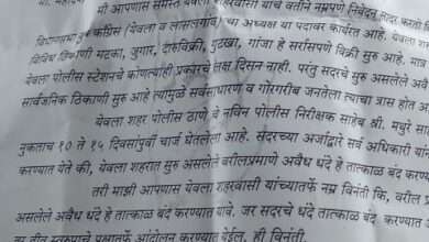येवल्यात अवैद्य धंद्याचा सुळसुळाट , येवला शहर पोलीस स्टेशन निरीक्षक यांनी चालविलेल्या मनमानीस आळा घाला .राष्ट्रीय काॅगेस चे मंगलसिंग परदेशी यांची निवेदनद्वारे मागणी.