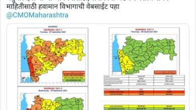 तुफान पावसानंतर पालघर रेड अलर्ट तर औरंगाबाद आणि जळगाव ला येलो अलर्ट..!पाऊस होईल कमी..