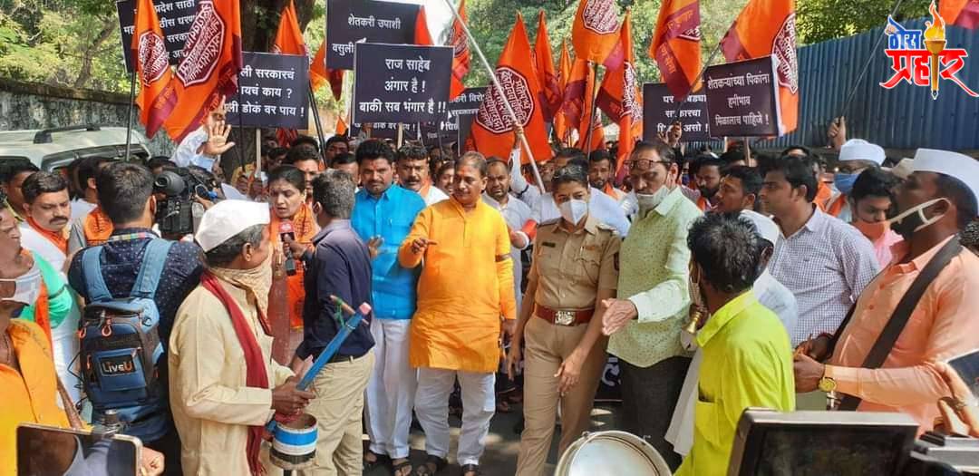 शेतकऱ्यांच्या न्याय हक्कासाठी मनसे आंदोलन व काळा दसरा आंदोलन केला साजरा : दिलीप बापू धोत्रे