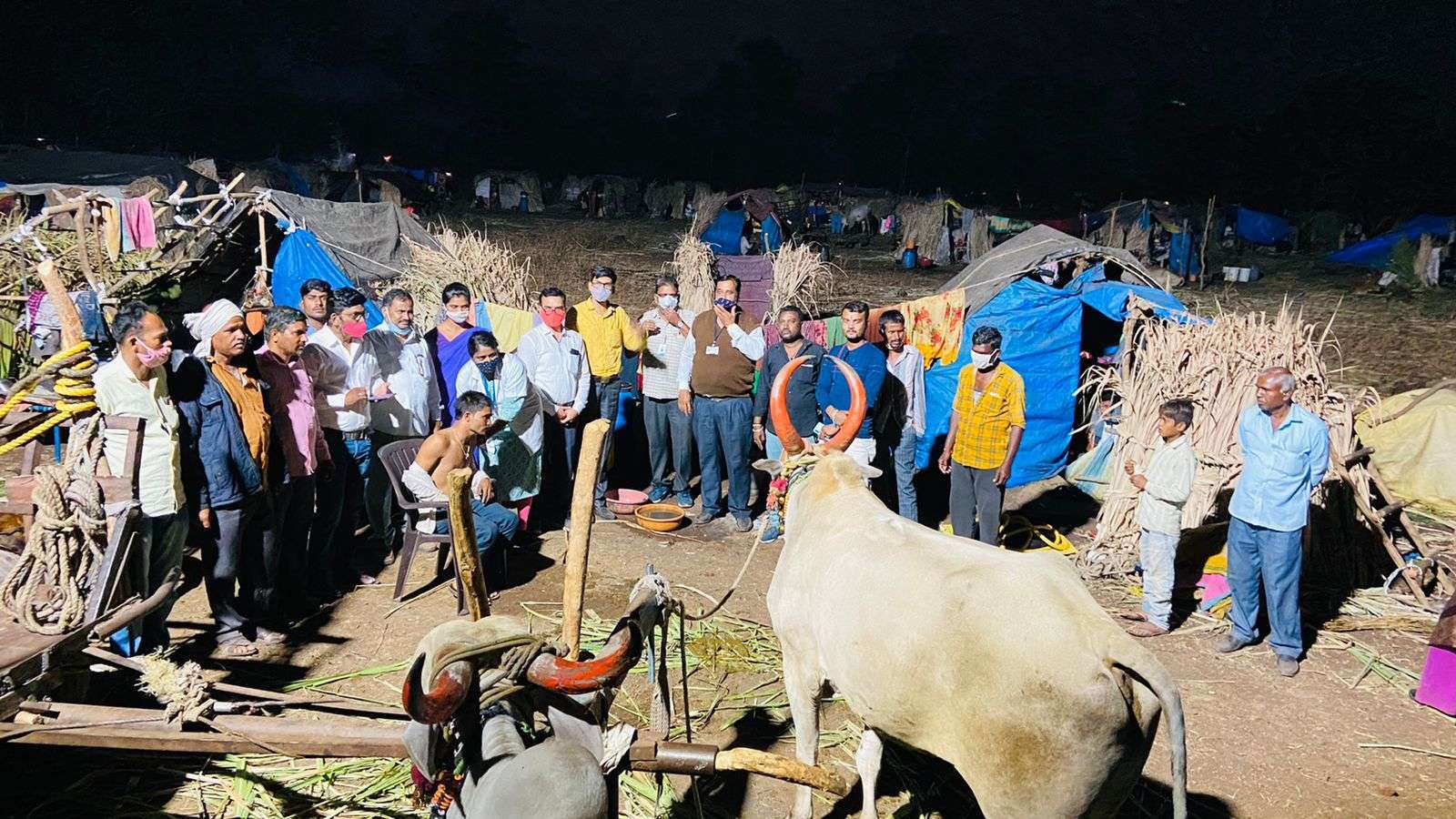 कादवा कारखाना येथे ११४३ लाभार्थ्यांचे लसीकरण मोफत आरोग्य तपासणी शिबिर संपन्न.