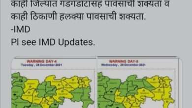 थंडीत पावसाळा..?हा तर हिवसाळा..! "ह्या" 11 जिल्ह्यांना यलो अलर्ट...