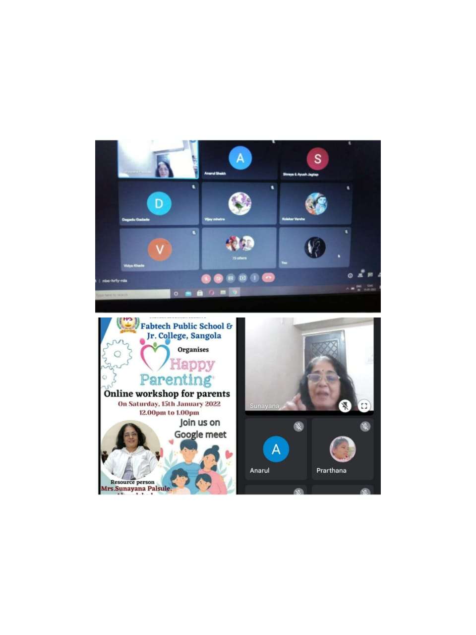 फॅबटेक पब्लिक स्कूल मध्ये सुजाण पालकत्व याविषयावर ऑनलाईन कार्यशाळा संपन्न