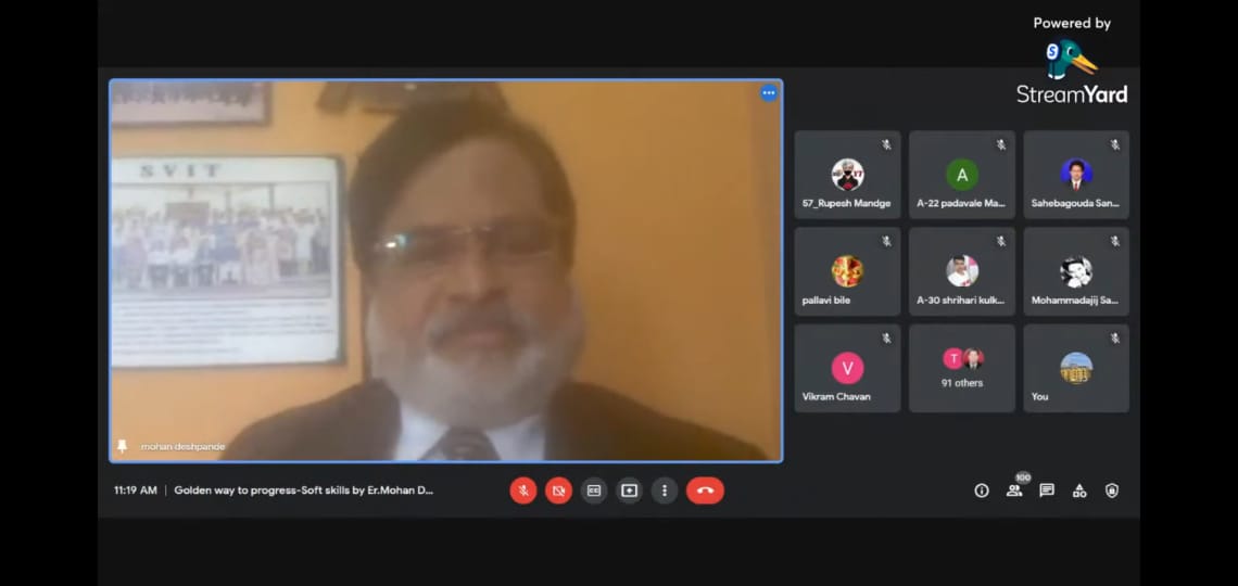 फॅबटेक टेक्निकल कॅम्पस मध्ये गोल्डन वे टू प्रोग्रेस सॉफ्ट स्किल या विषयावरील वेबीनार संपन्न