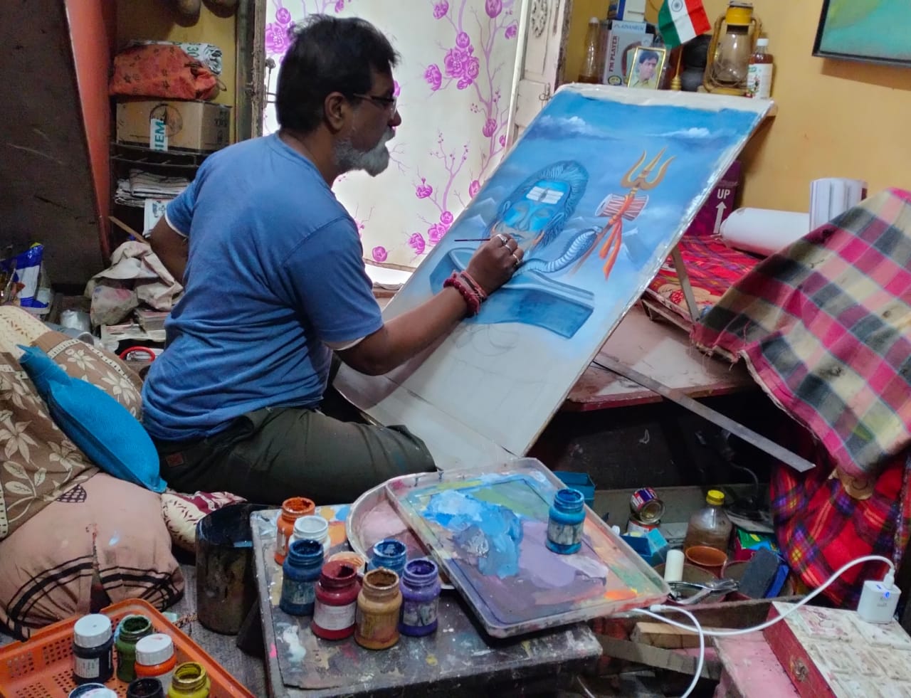 राजू साळी यांनी साकारले "अतिवास्तव वादी" महाकाल पैंटींग.