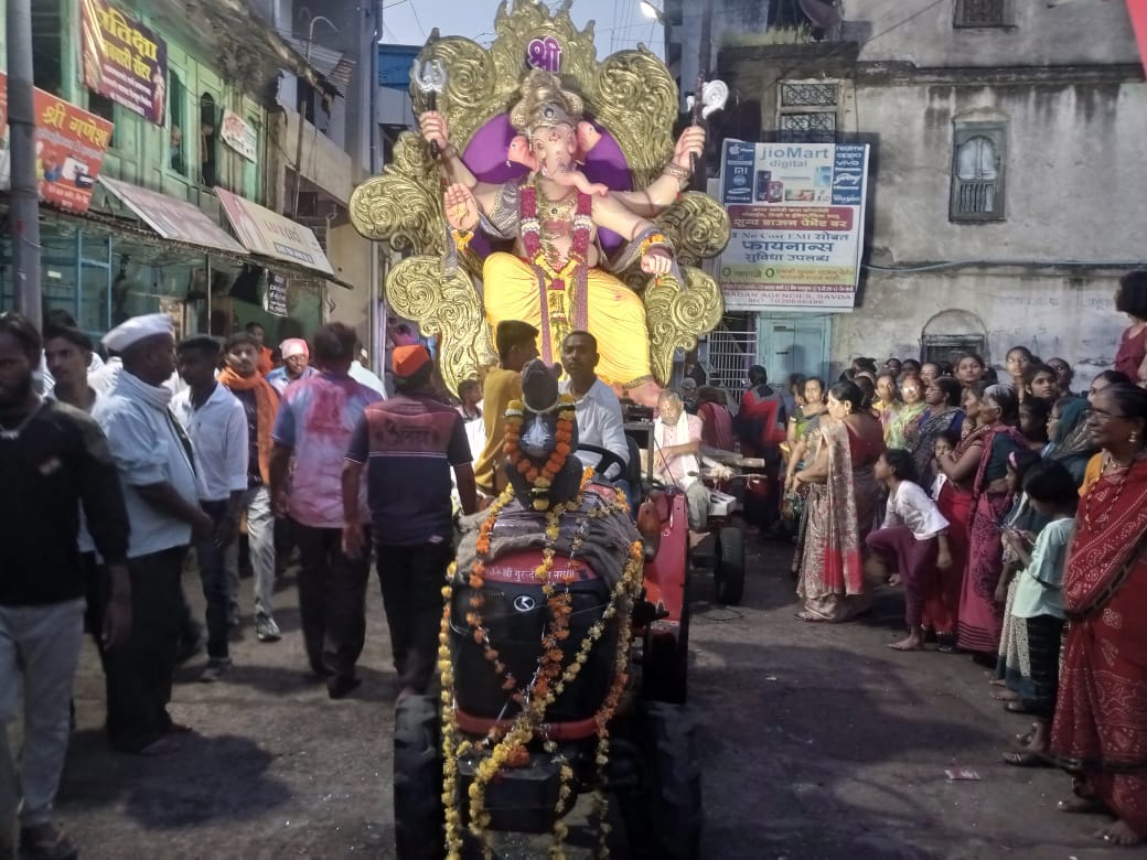 सावद्यात यंदा विघ्नहर्ता "श्रीची"विसर्जन मिरवणूक उत्साह पूर्ण जल्लोषात