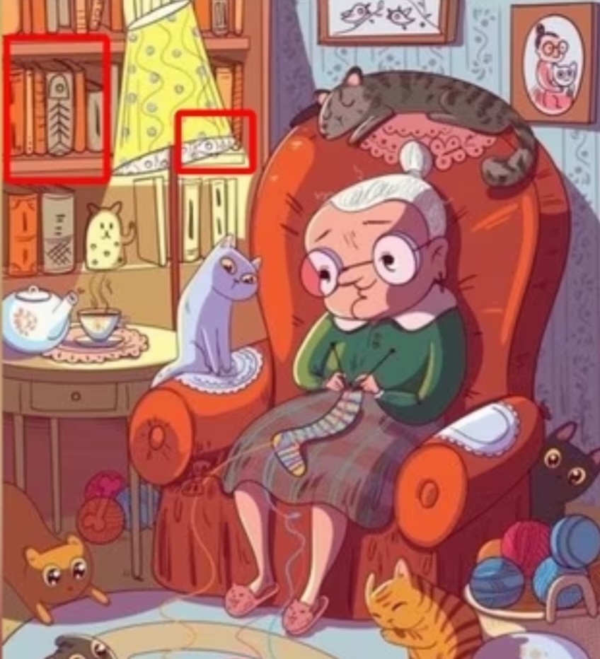 Optical Illusion: आजी, सोफा, पुस्तके दिसले..? आता मासे शोधा पाहू...